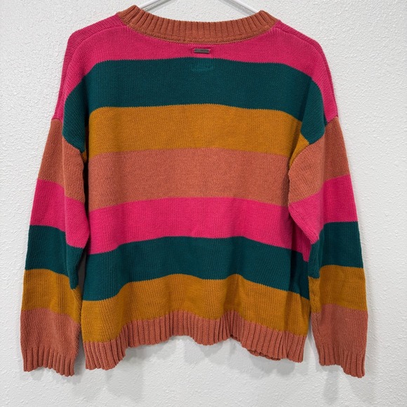 Billabong Striped Crew Neck Sweater Multicolored Size M - Picture 6 of 7